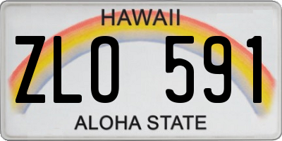 HI license plate ZLO591