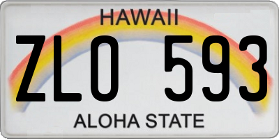 HI license plate ZLO593