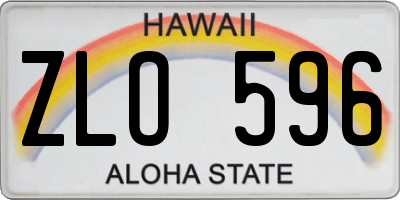 HI license plate ZLO596