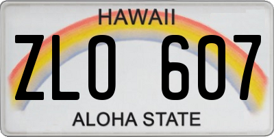 HI license plate ZLO607