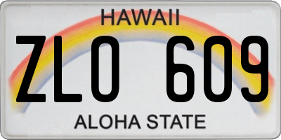 HI license plate ZLO609