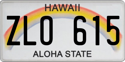 HI license plate ZLO615