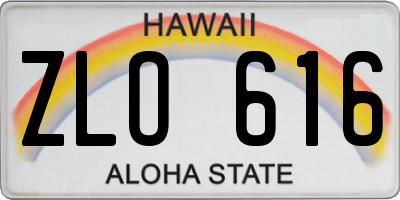 HI license plate ZLO616