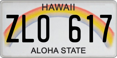 HI license plate ZLO617