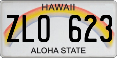 HI license plate ZLO623