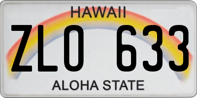 HI license plate ZLO633