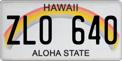 HI license plate ZLO640