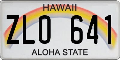 HI license plate ZLO641