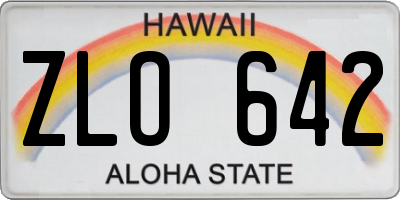 HI license plate ZLO642