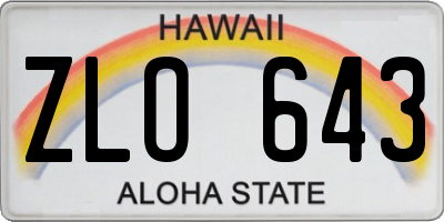 HI license plate ZLO643