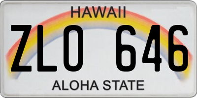 HI license plate ZLO646