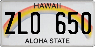 HI license plate ZLO650
