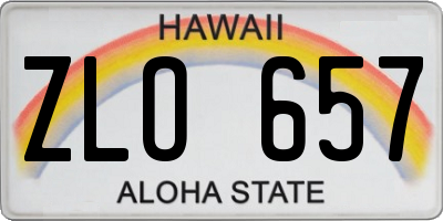HI license plate ZLO657