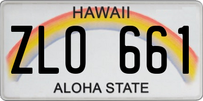 HI license plate ZLO661
