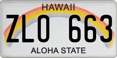 HI license plate ZLO663