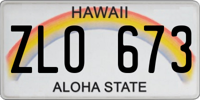 HI license plate ZLO673