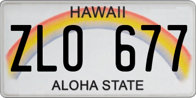 HI license plate ZLO677