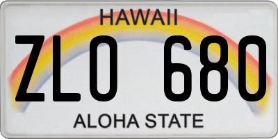 HI license plate ZLO680