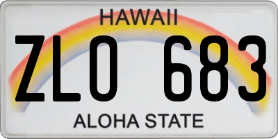 HI license plate ZLO683