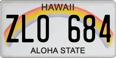 HI license plate ZLO684