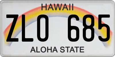 HI license plate ZLO685