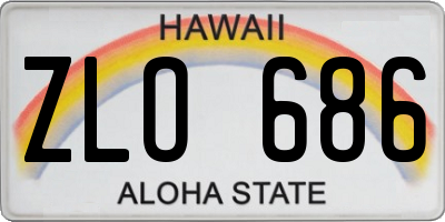 HI license plate ZLO686