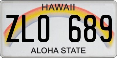 HI license plate ZLO689