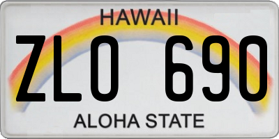 HI license plate ZLO690