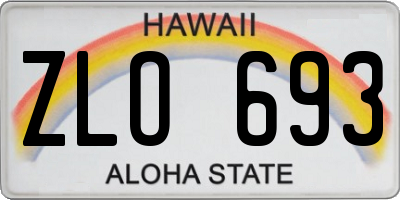 HI license plate ZLO693