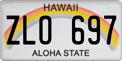 HI license plate ZLO697