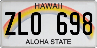 HI license plate ZLO698