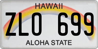 HI license plate ZLO699