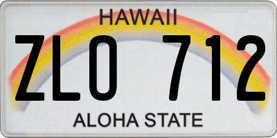 HI license plate ZLO712
