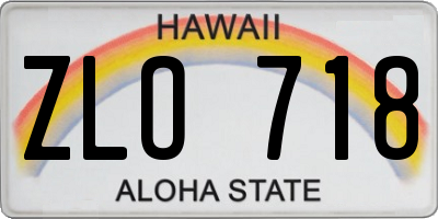 HI license plate ZLO718