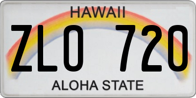 HI license plate ZLO720