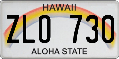 HI license plate ZLO730