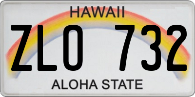 HI license plate ZLO732
