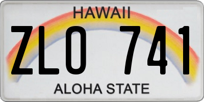 HI license plate ZLO741