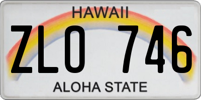 HI license plate ZLO746