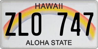 HI license plate ZLO747