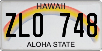 HI license plate ZLO748
