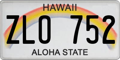 HI license plate ZLO752