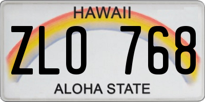 HI license plate ZLO768