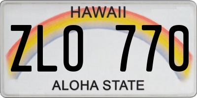 HI license plate ZLO770