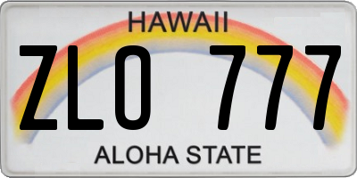 HI license plate ZLO777