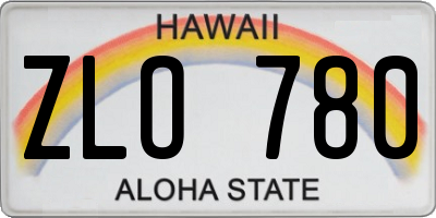 HI license plate ZLO780