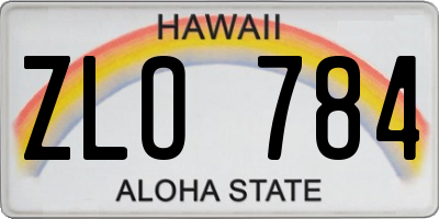 HI license plate ZLO784
