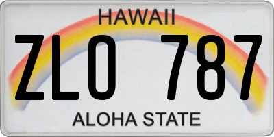 HI license plate ZLO787