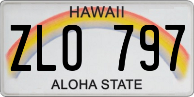 HI license plate ZLO797