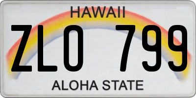 HI license plate ZLO799